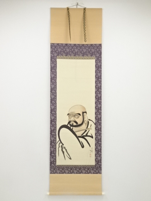 JAPANESE HANGING SCROLL / HAND PAINTED / DARUMA